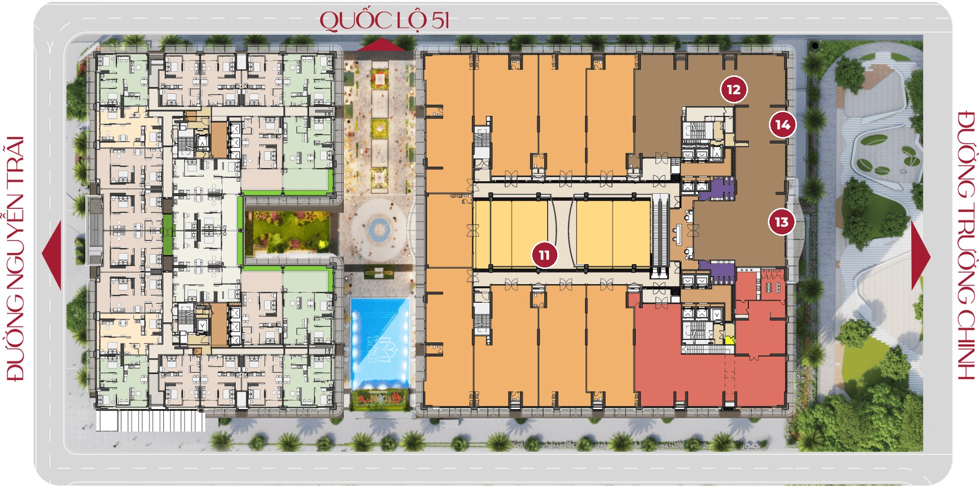 Mặt bằng tiện ích tầng 2 Maison Grand Phú Mỹ