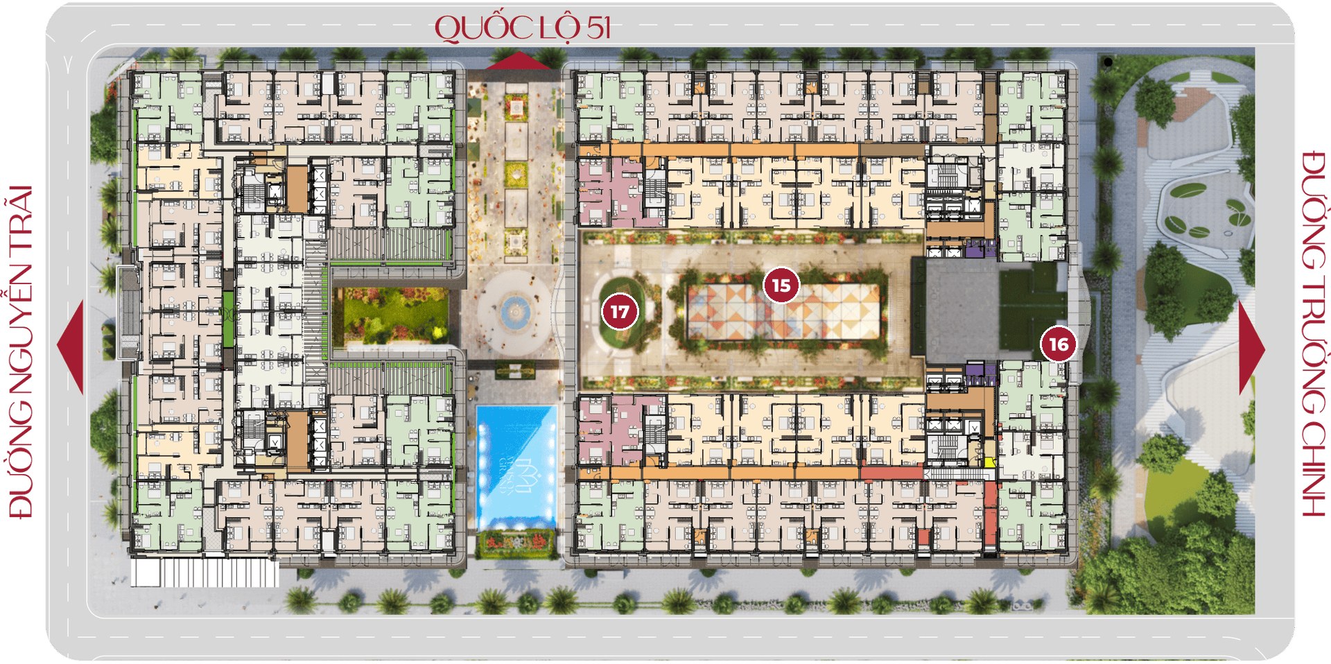 Mặt bằng tiện ích tầng 3 Maison Grand Phú Mỹ