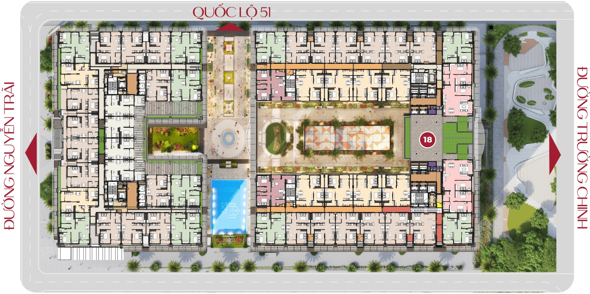 Mặt bằng tiện ích tầng 9 Maison Grand Phú Mỹ